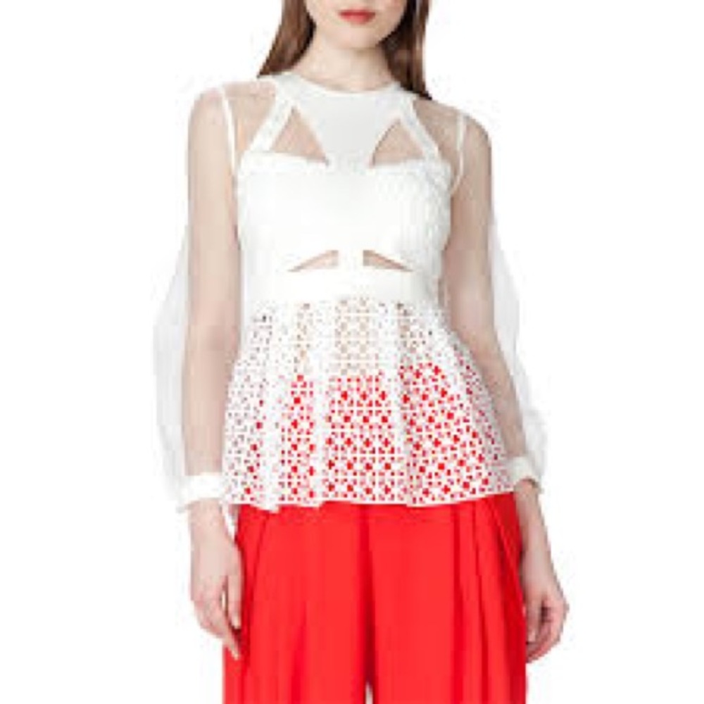 Geometric Lace Top